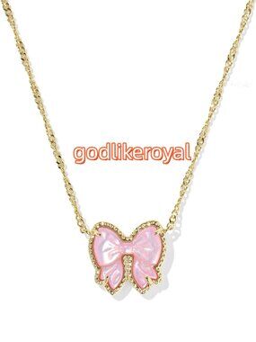 Haley Bow Gold Short Pendant Necklace